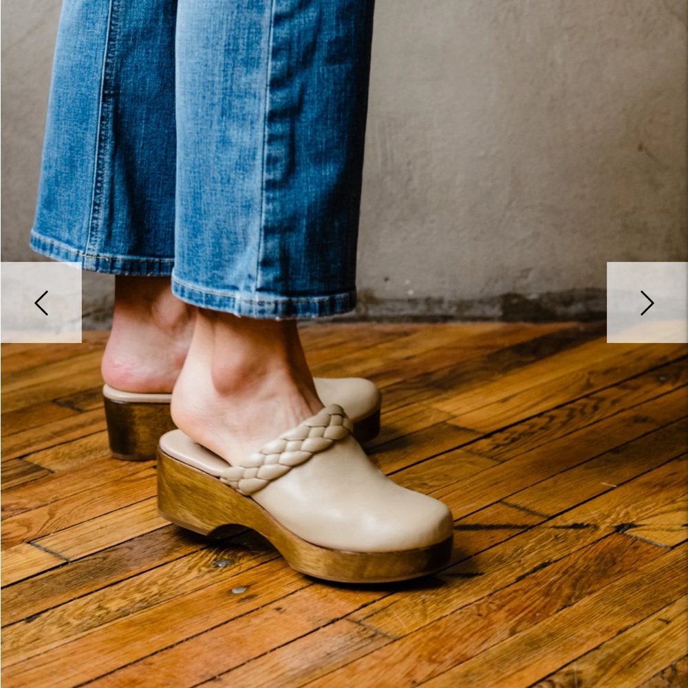 ABLE Leather Clogs Size 12 in Pebble - NWOT